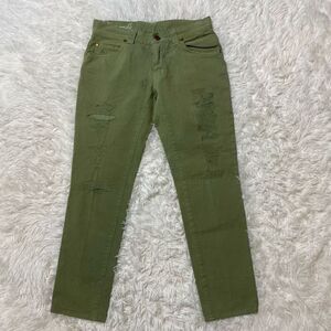 (+) Plus People Jeans Womens 25 Skinny Ankle Green Pants Made in Italy High Qual